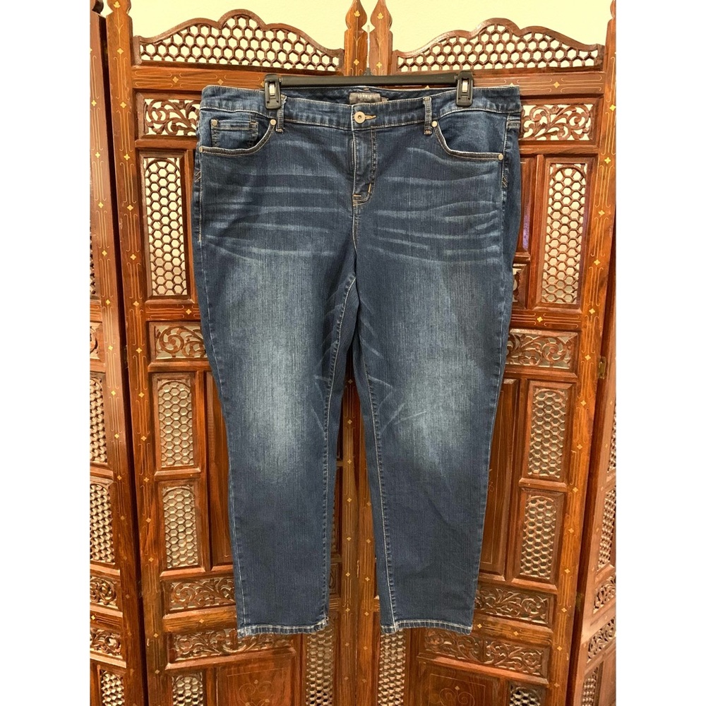 TORRID BOYFRIEND STRAIGHT VINTAGE STRETCH MID RISE JEANS 20R DARK WASH RETRO Y2K - Picture 2 of 15